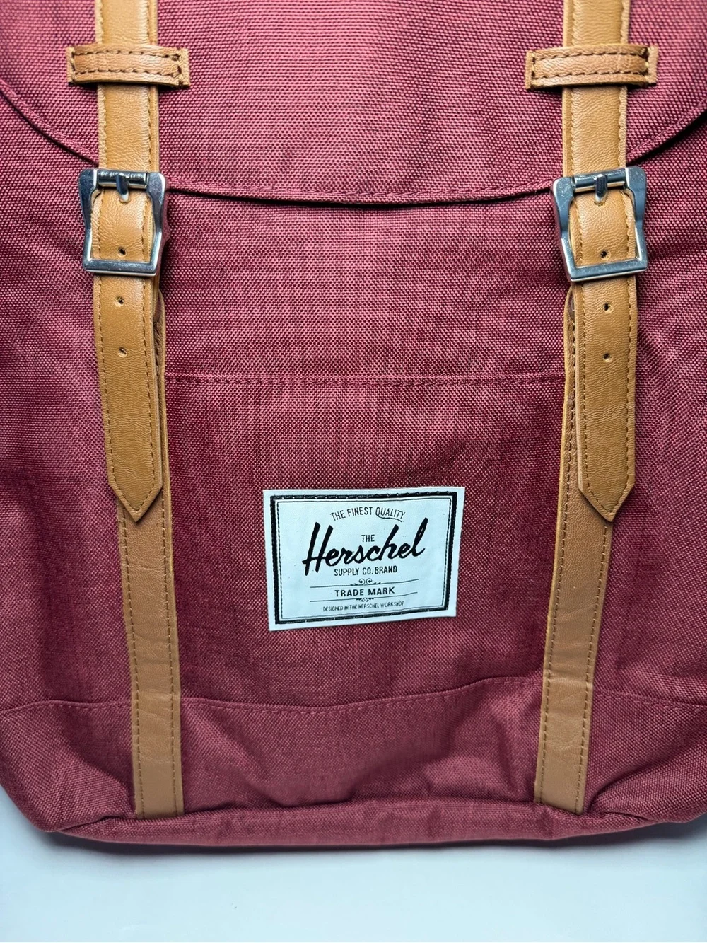 Herschel Supply Company Burgundy Backpack with Tan Straps